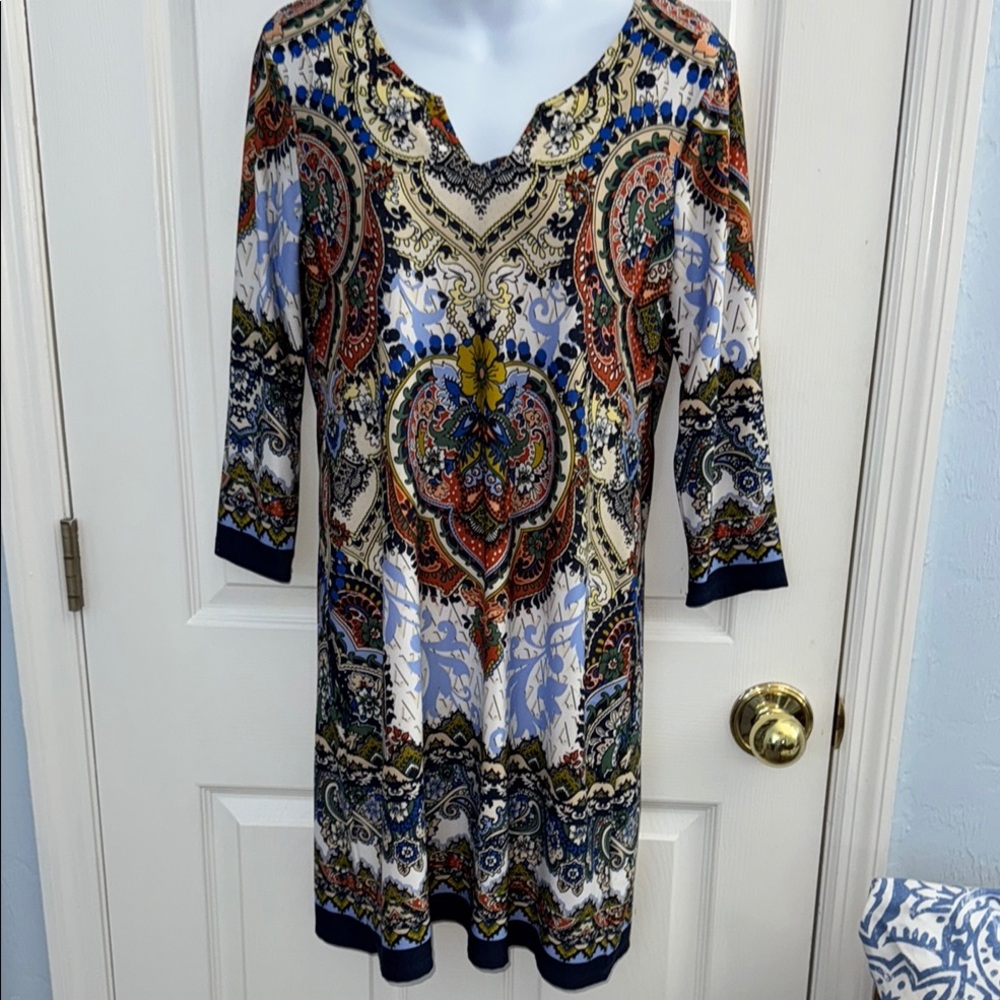 Melissa Paige Multicolor Paisley Women's Dress 95% Polyester 5% Spandex S